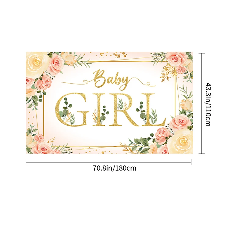 Baby Shower Backdrop Gold Oh Baby Background Green Eucalyptus Baby Shower Party Cake Table Decoration Banner Photo Booth Props