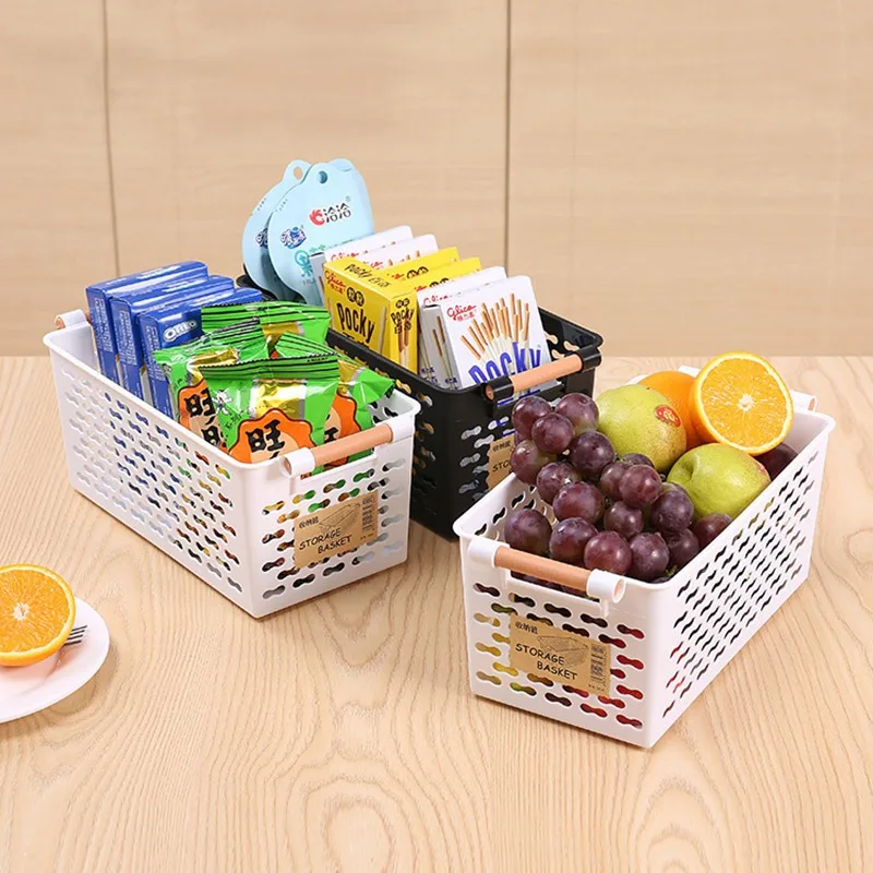 Plastic hollow storage basket Clutter storage basket Bathroom desktop cosmetics basket Kitchen storage box