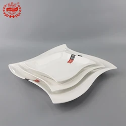 Best welcome good quality wedding rental double lines style corner square soup plate wedding square soup plate