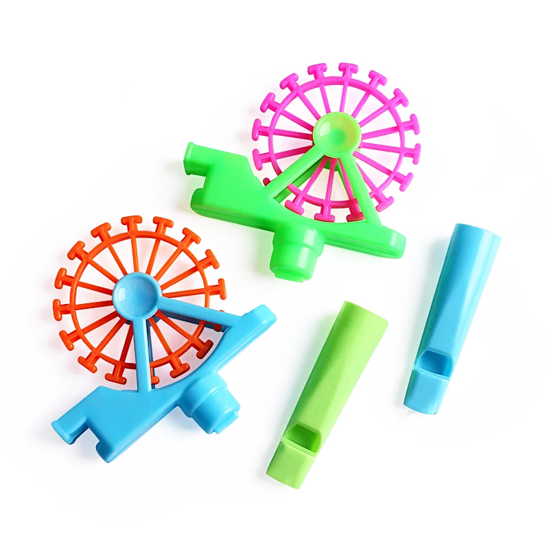 Assemble Ferris Wheel Design Small Baby Whistle Cheap Plastic Mini Whistle Toy For Sale