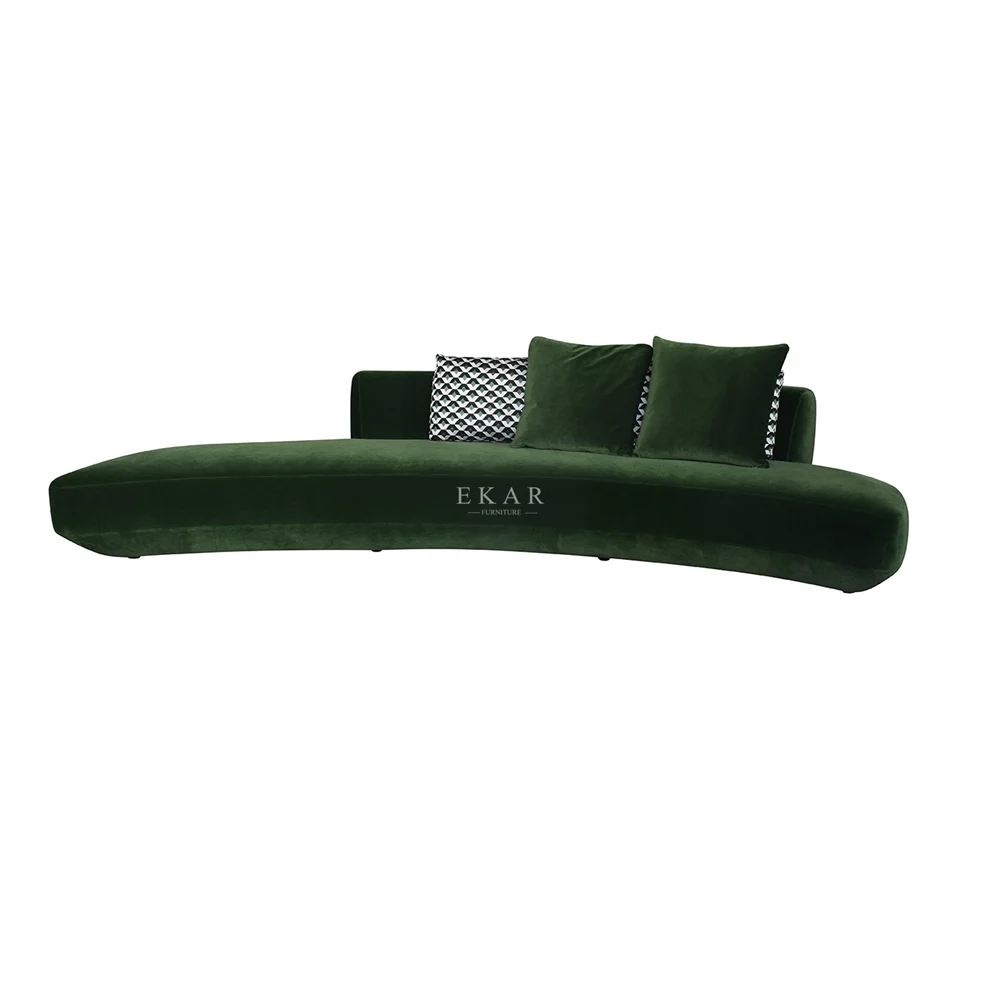 Nordic Designer Unique Banana Shape Curved Sofa Light Luxury Couch Living Room Furniture Moon Customizable Velvet Sofa