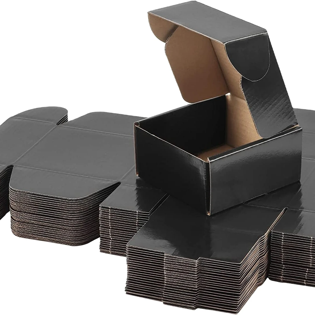 Large Black Paper Mail Box Packaging Cardboard Shipping Boxes For Mailing