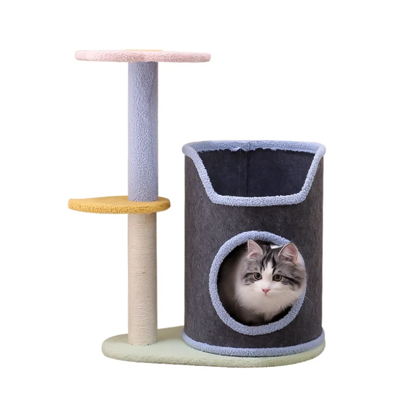 new cat climbing frame house multi-layer tree hole felt