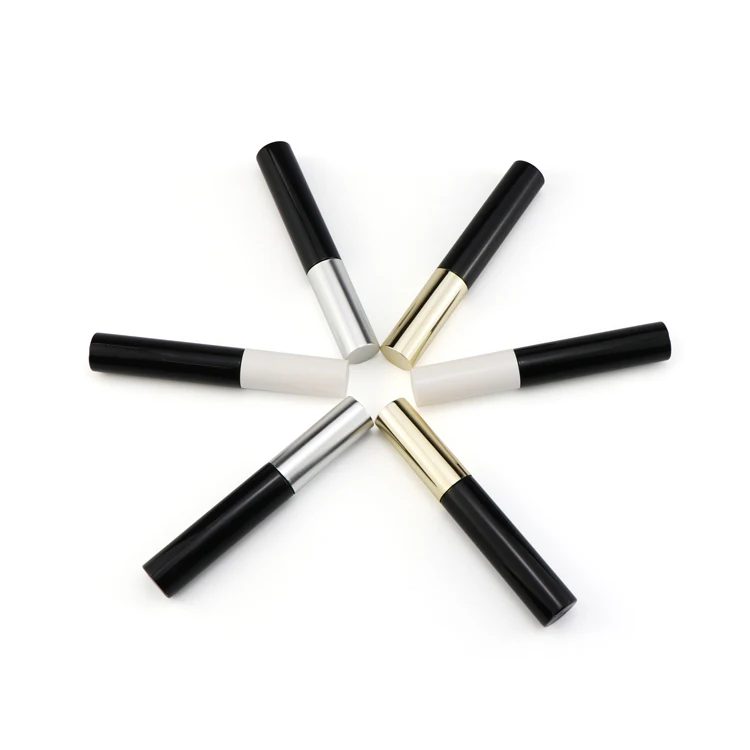 5 6 10ml Empty mascara tube custom lipgloss tube containers with brush black plastic cosmetics tubes