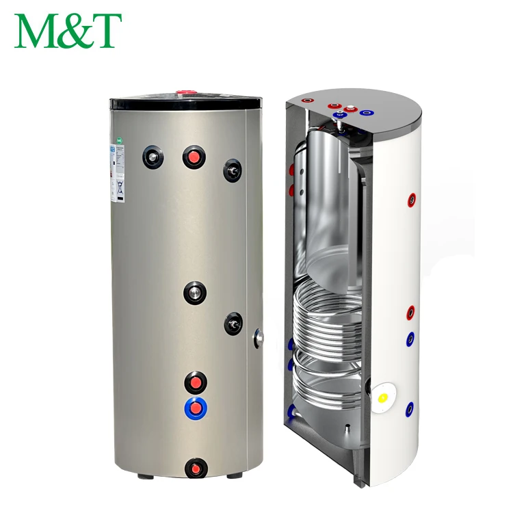 400 Liter Duplex Stainless Steel Indirectly Heated 2 In 1 Heat Pump Water Tanks DHW With Coils For Domestic Hot Water