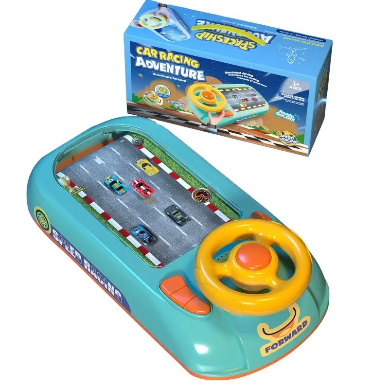 Racing Adventure Game Steering Wheel Toy Desk Game Baby Musical Steering Wheel Toy  With Sound Pretend Play Driving Toy