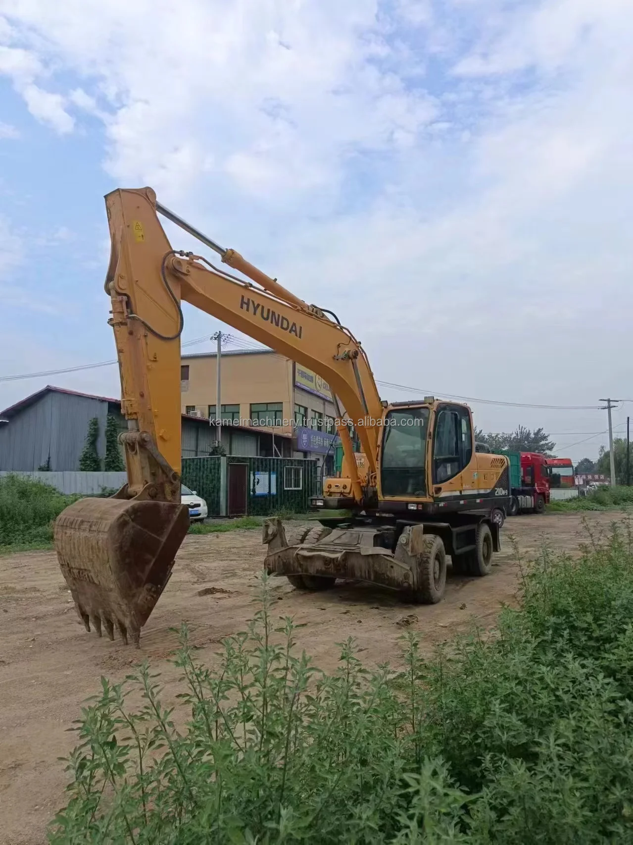 Hyundai Robex 210 210W-9 автоматический колесный экскаватор 21-тонный двигатель Cummins используемый тип движения колеса в наличии
