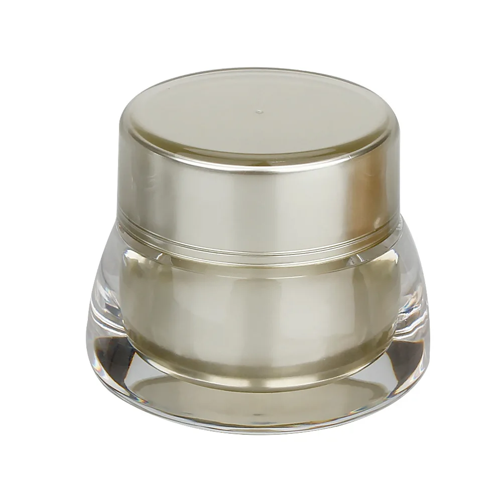 
10g double-glaze acrylic consmetic container,Champagne gold silver travel cream jar,For cosmetic lotion cream makeup eye shadow 