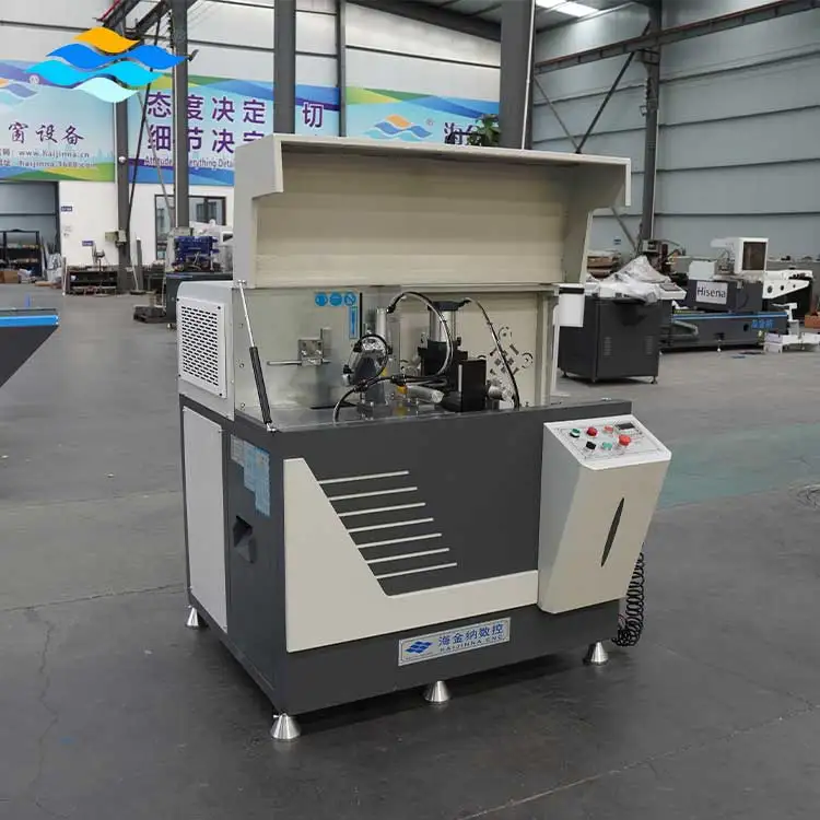 Aluminum window door automatic corner cleat cutting machine/Hisena CNC