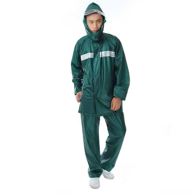 Factory In Stock High Quality Rainwear Adult Raincoat PVC Waterproof  Outdoor Rainsuit