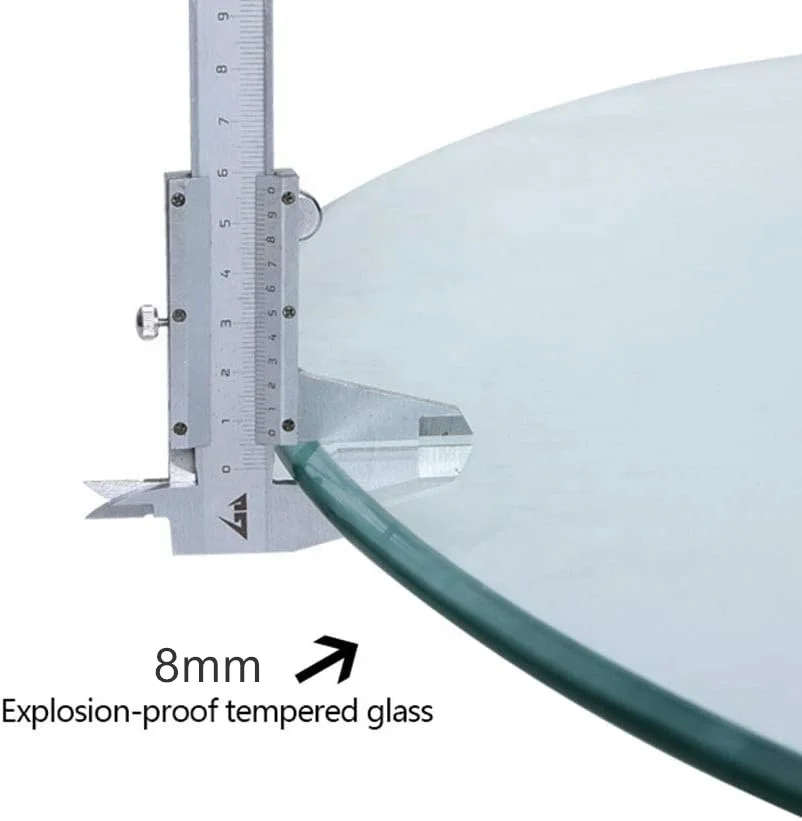 60cm (23.6inch) Tempered Glass Lazy Susan Turntable, Round Tabletop Rotating Serving Tray for Dining Table
