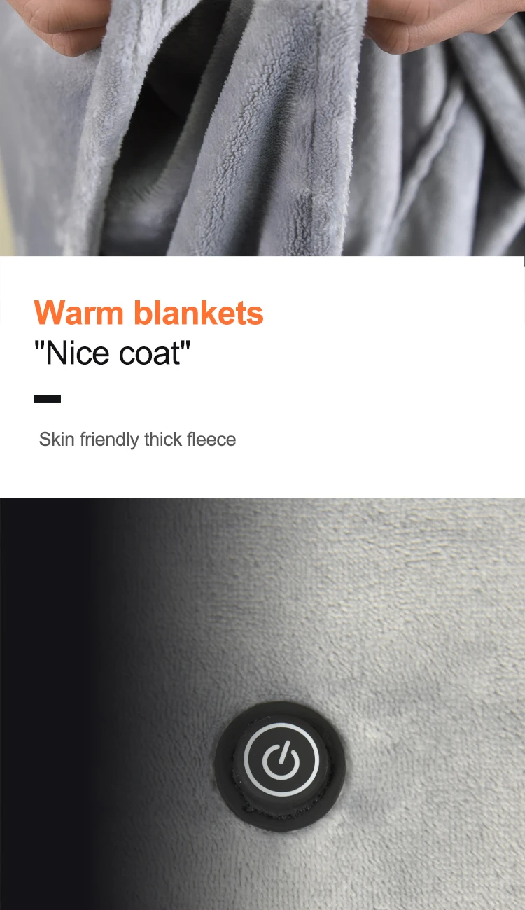 Electric Heated Wrap robe with 3 settings and large size birthday presents for mom power cord for electric blanket