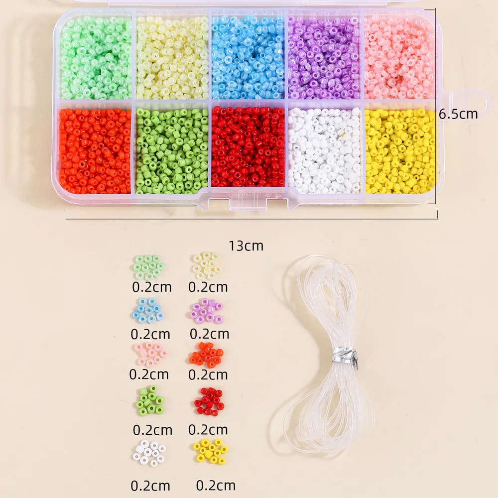 Hot-selling mini mixed color glass beads boxed, DIY hand-made small parts, bracelet necklace beaded material