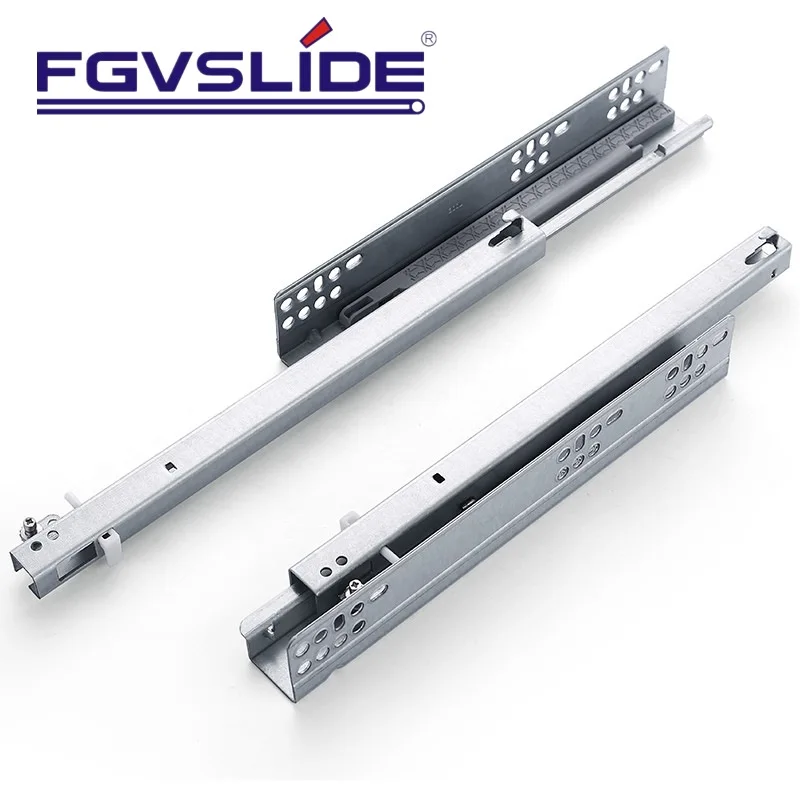 Manufacturer Cabinet Drawer Single Extension Undermount Drawer Rails Soft Close Bottom Mount Drawer Slide With Screws