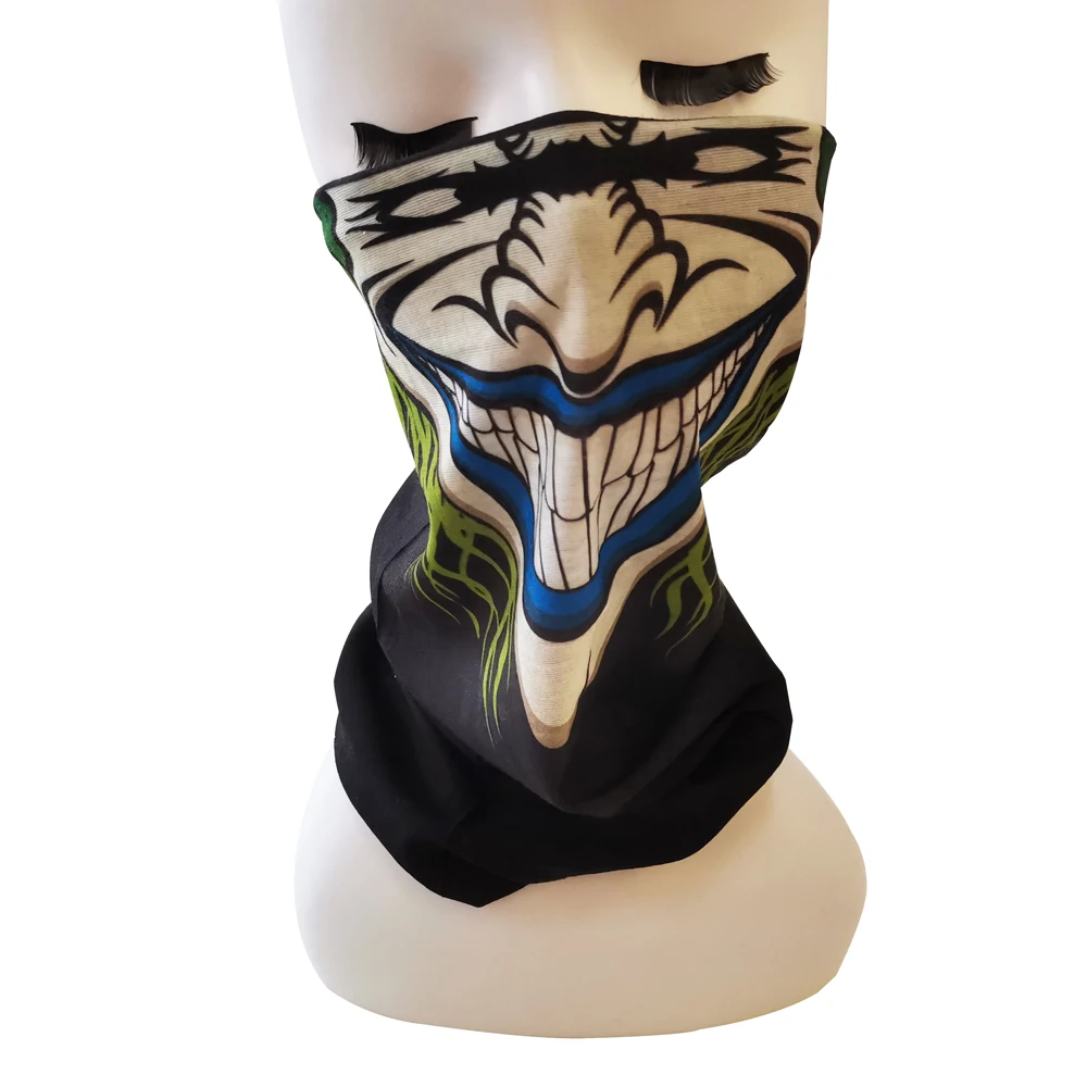 FUBU 3D Motorcycle Balaclava Face Moto Bike Neck Gaiter Tube Scarf Outdoor Sports Mask Shield Skull 100% Polyester fiber Bandana