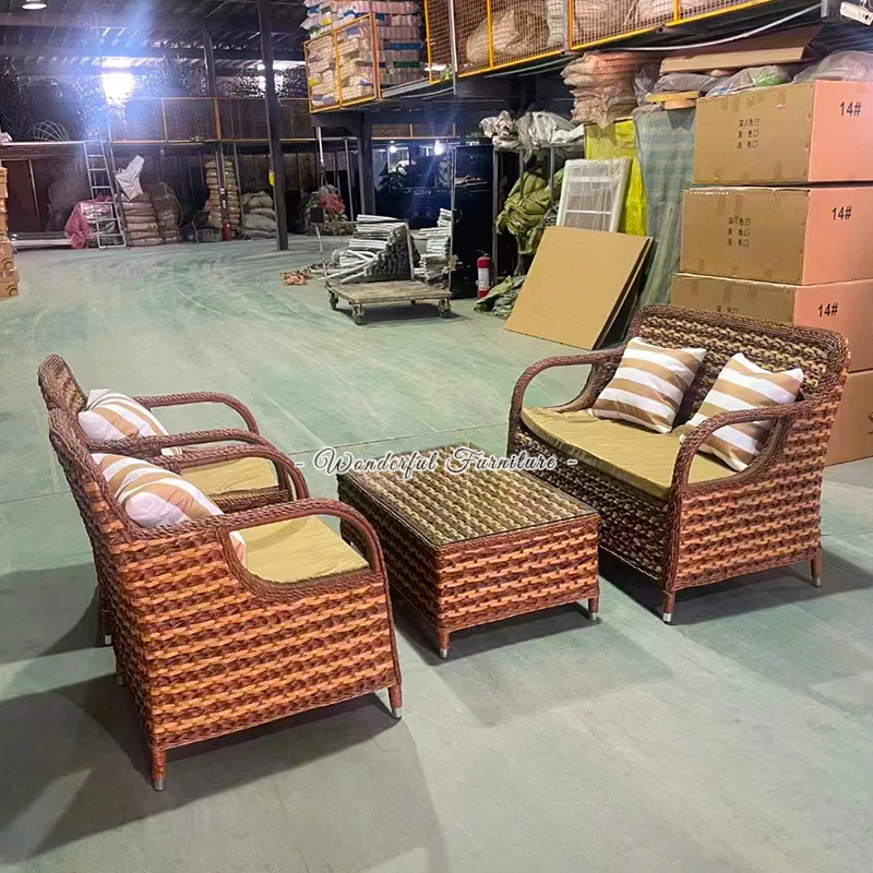 Rattan Coffee Table Made In China Outdoor Leisure Garden Rattan Comfortable Table And Chairs Set