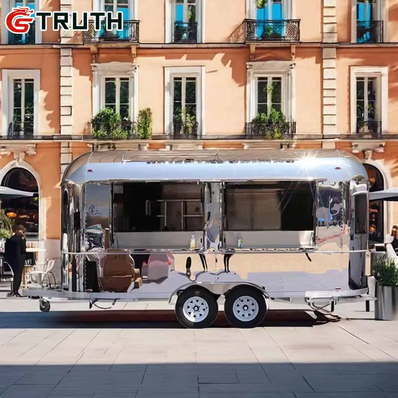 popular concession food truck trailer mobile pizza fast food truck ice cream Airstream trailer street outdoor fast food cart