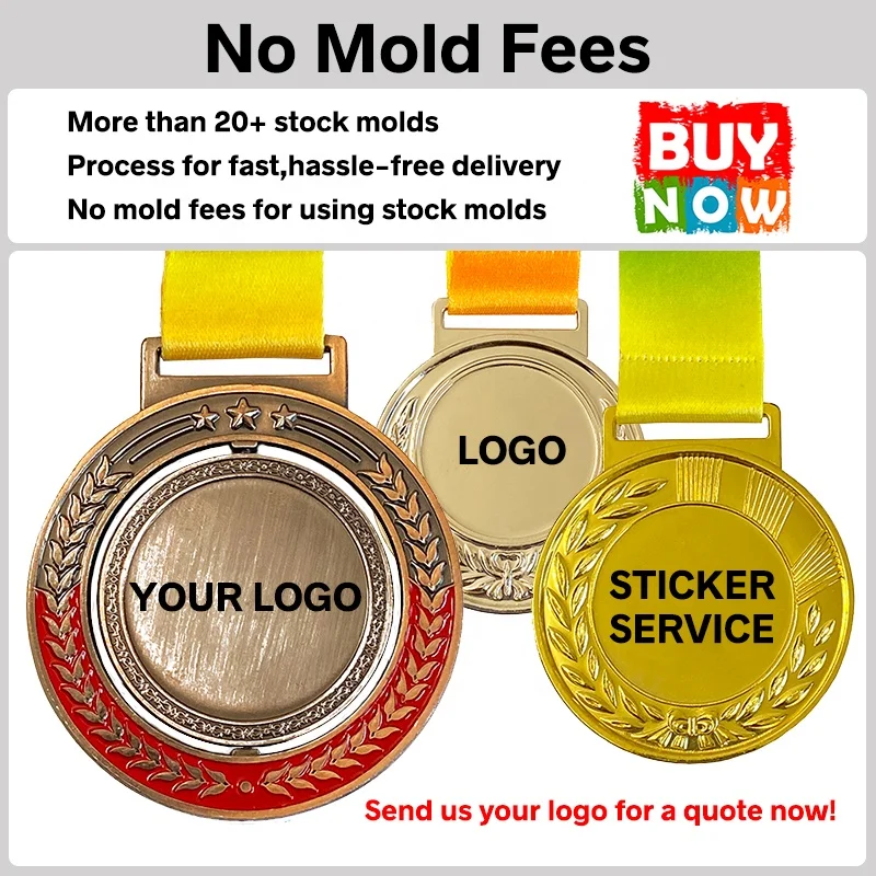 Custom Logo Laser Backside Zinc Alloy 3D Metal Award Gold Soccer Football Medals Trophies Sport Medal for Football Match