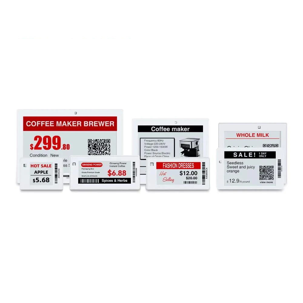 2.13in 2.66in 2.9in 3.52in 4.2in 5.83in 7.5in E-Ink Display Digital ESL Electronic Shelf Label Price Tag for Supermarket
