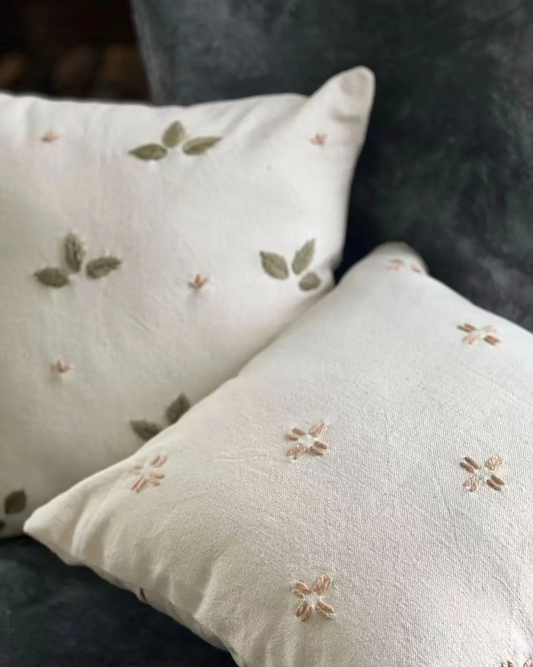 Floral Woolen Embroidery Pillowcase Thick Cotton Decorative Sofa Cushion Covers Livingroom Couch Throw Pillows