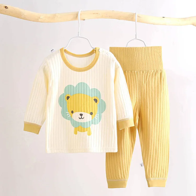 
Winter 100% Cotton 2 Piece Set Baby Kids Cartoon Pattern Cute Pajamas Set 