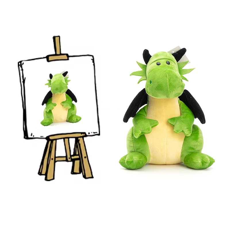 Creative Plush Dragon Toy Little Green Dragon With Wings Customized Acceptable Stuffed Dragon Toy