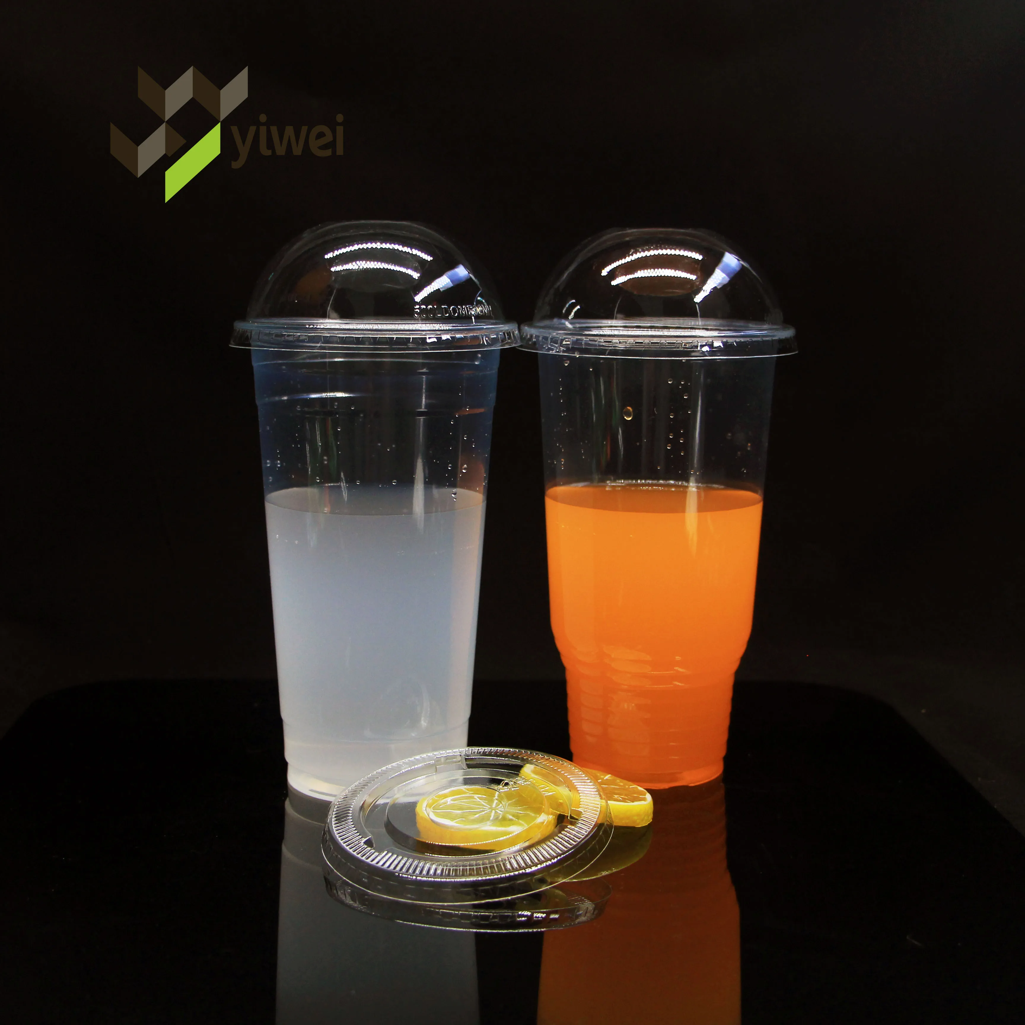 Wholesale 16oz custom logo transparent thick smoothie reusable plastic boba milktea cups bubble tea cup with lid