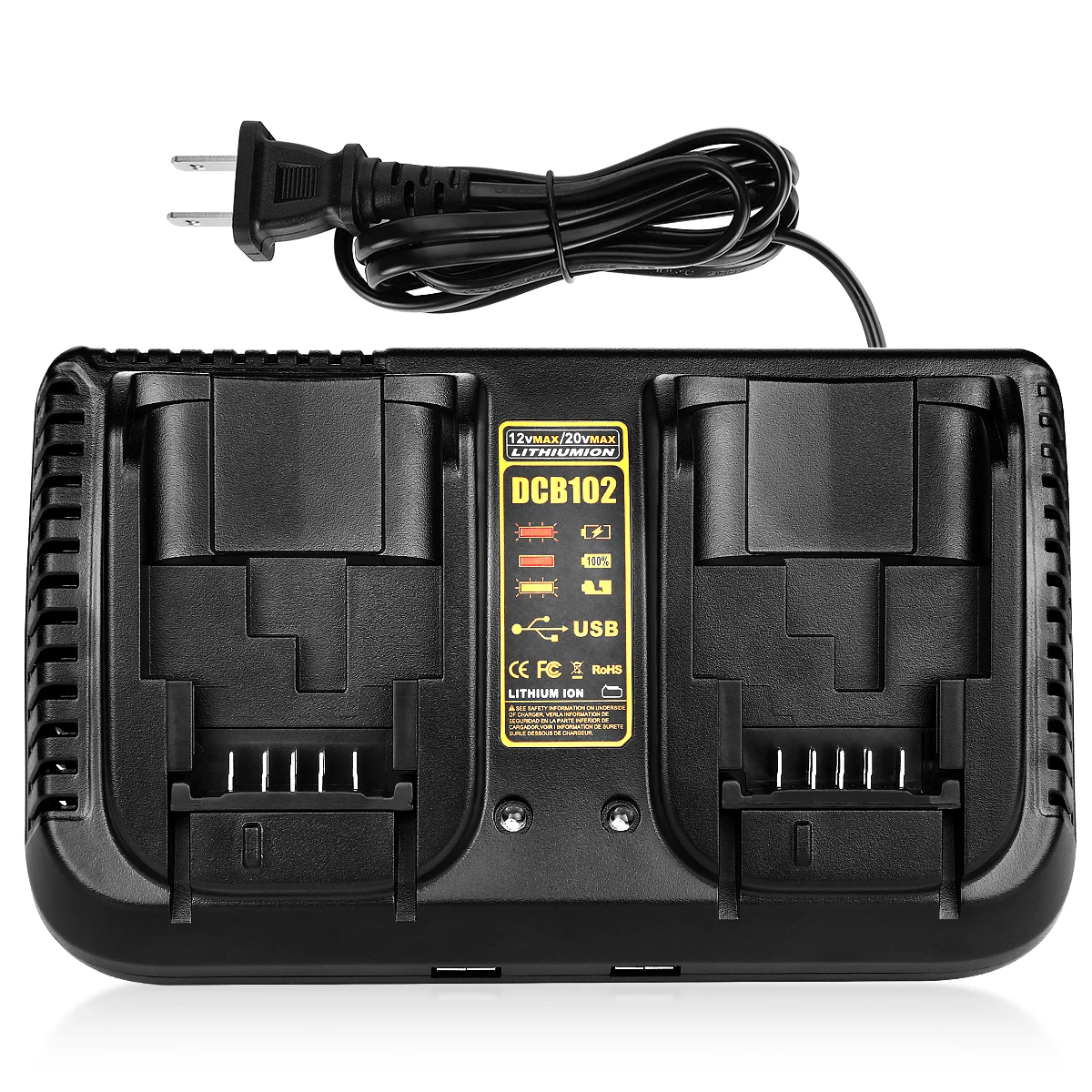 Dual Charger Li-ion 12V-20V Li-ion battery Charger Replaceable for dewalt Power Tool Battery Charger