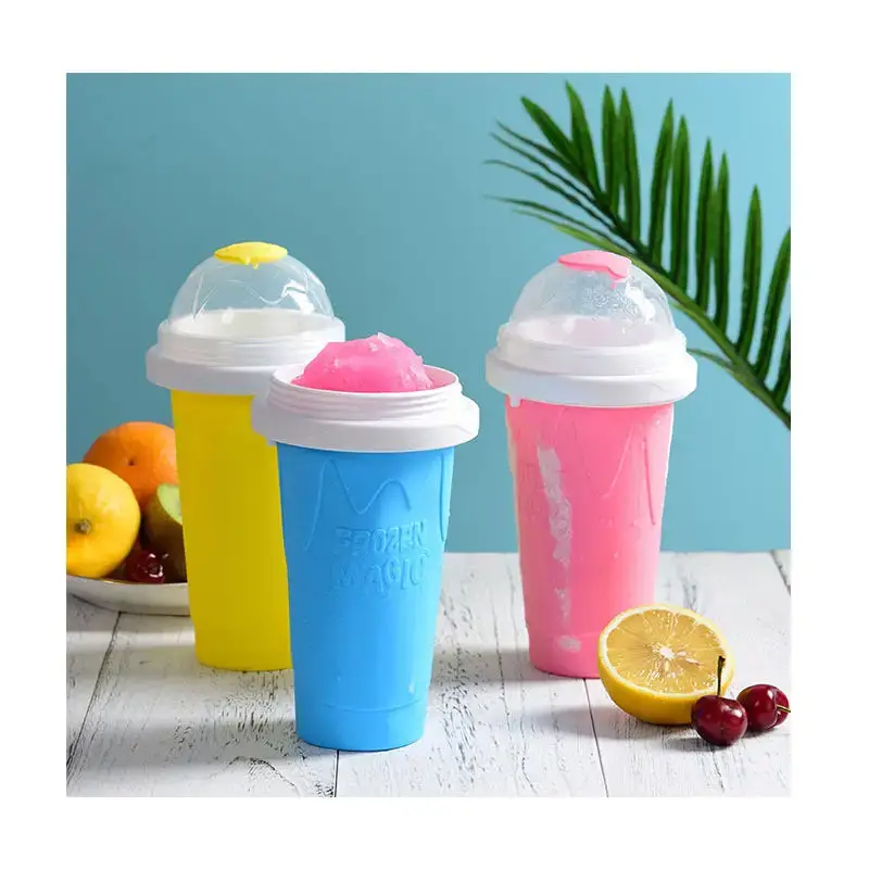 wholesale Squeeze Homemade Juice Water Bottle Quick-Frozen Smoothie Sand Cup Pinch Fast Cooling Magic Ice Cream