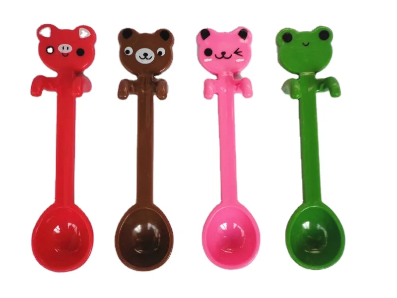 Customized color cute plastic spoons milk tea spoon