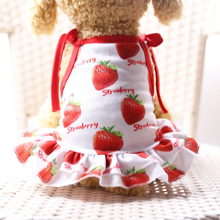 
Pet Fruit Strawberry Banana Printing Puppy Dog Clothes for Cat Skirt T-shirt Vest 