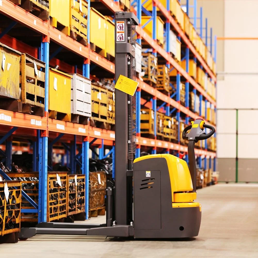 Xilin 1000kgs 1ton 2200lbs Electric Walkie Straddle Stacker With Adjustable forks  Max.lift height 3 m OEM