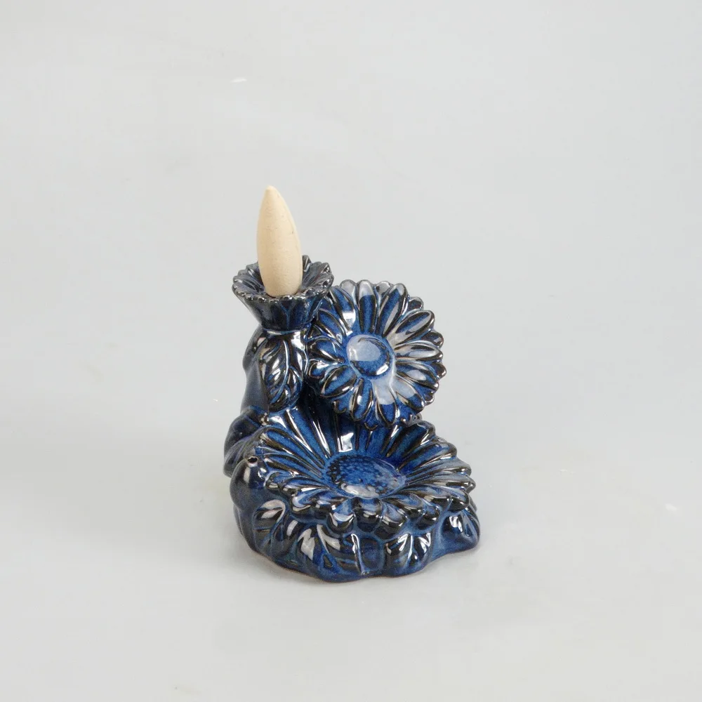Portable ceramic censer Incense stick holder perfume backflow burner home decor waterfall Incense burner