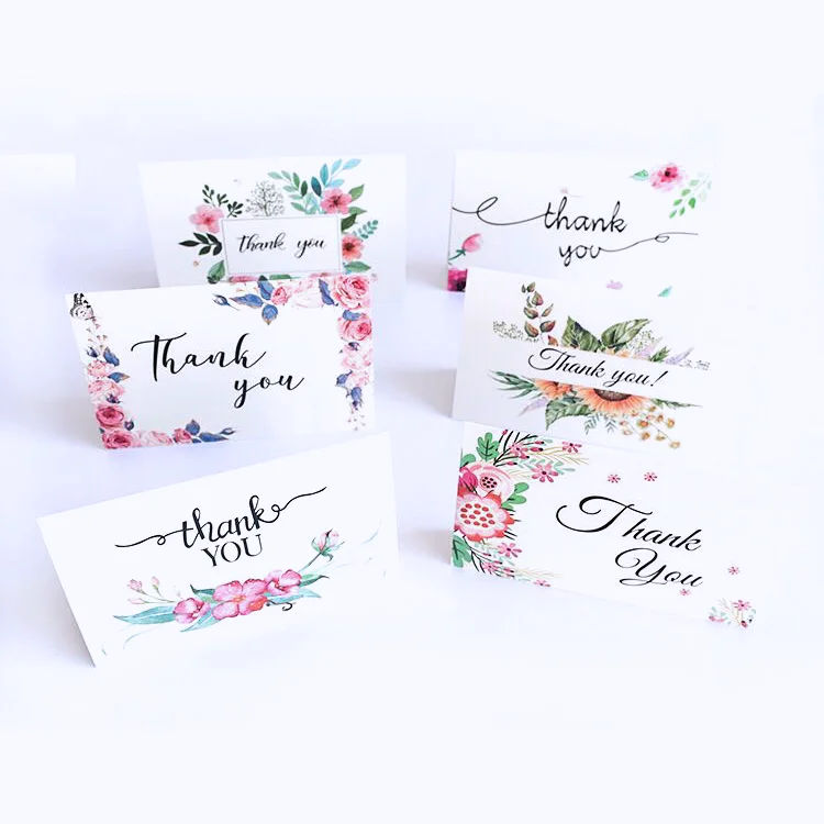 Custom Paper Card Flower Logo Printing Luxury Wedding Invitation Thank You Card For Gift