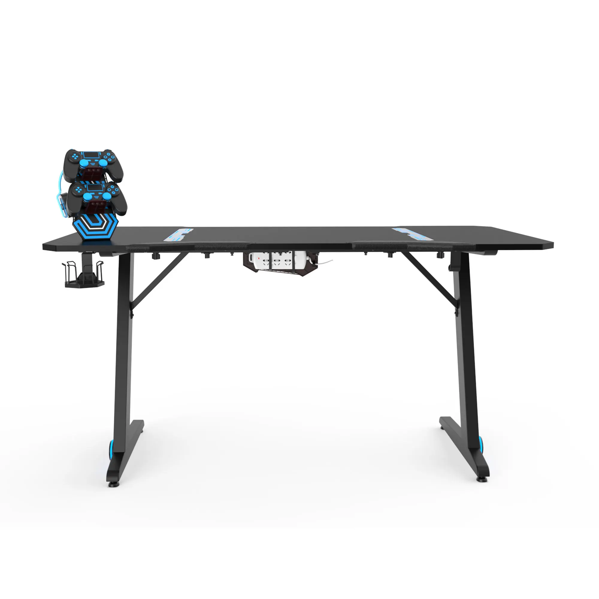 
Gaming Computer Desk with Large Carbon Fiber Surface Cup Holder & Headphone Hook for Home or Office,Gaming PC Desk Table 