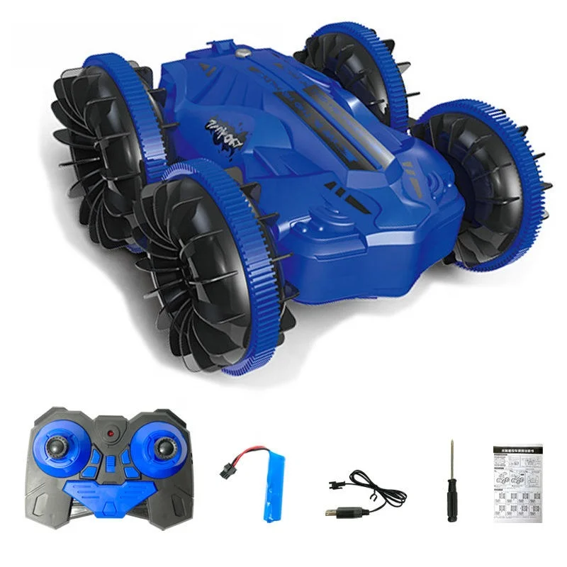 Amfibische afstandsbediening auto zes pass stunt auto off-road klimmen roterende waterdichte speelgoed auto