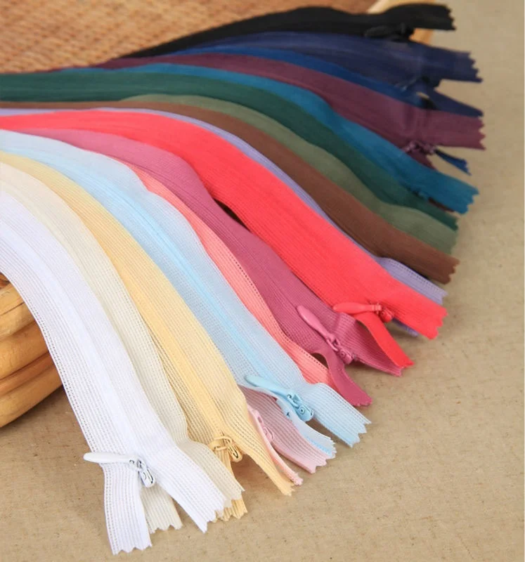 Invisible Zipper Roll for Garment&dress Close End 2 Way Quality Invisible Zipper 5 White Customized Zippers for Clothes Machine