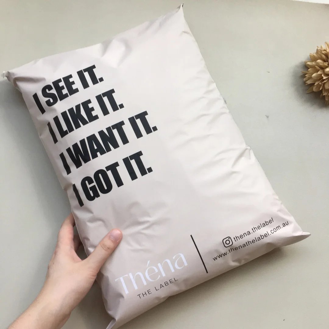 biodegradable matte nude custom shipping bags poly pack mailing bags courier bags with logo for clothing