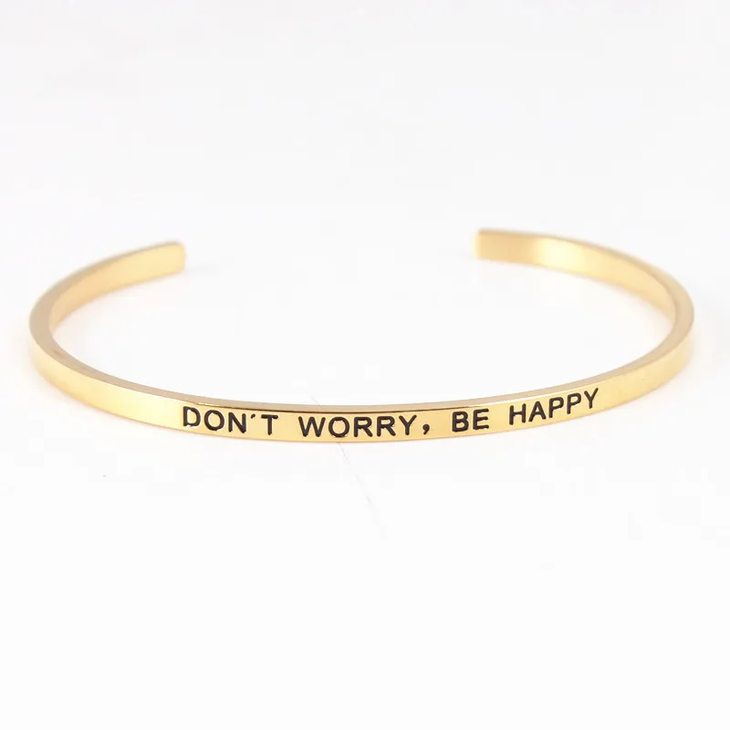 Personalized Bangle Bracelets Stainless Steel Custom Engraved Wrist Bracelet Cuff Bangle Inspirational Quote Message Bracelets