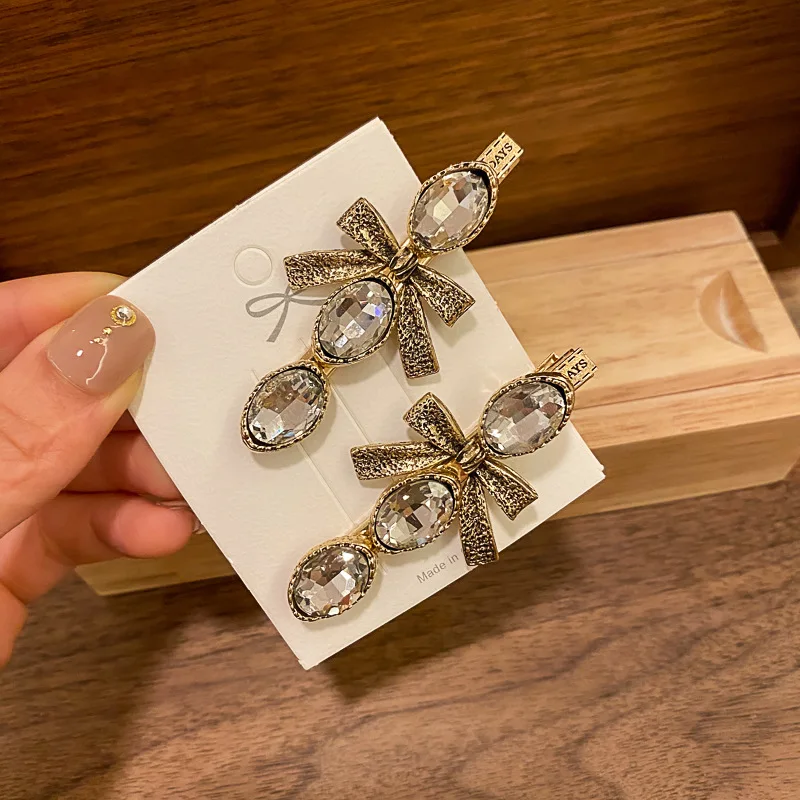 Fuxi Royal Sparkly Hair accessory female Water drill Zircon hairpin rhinestone Vintage Crystal Hair Clips