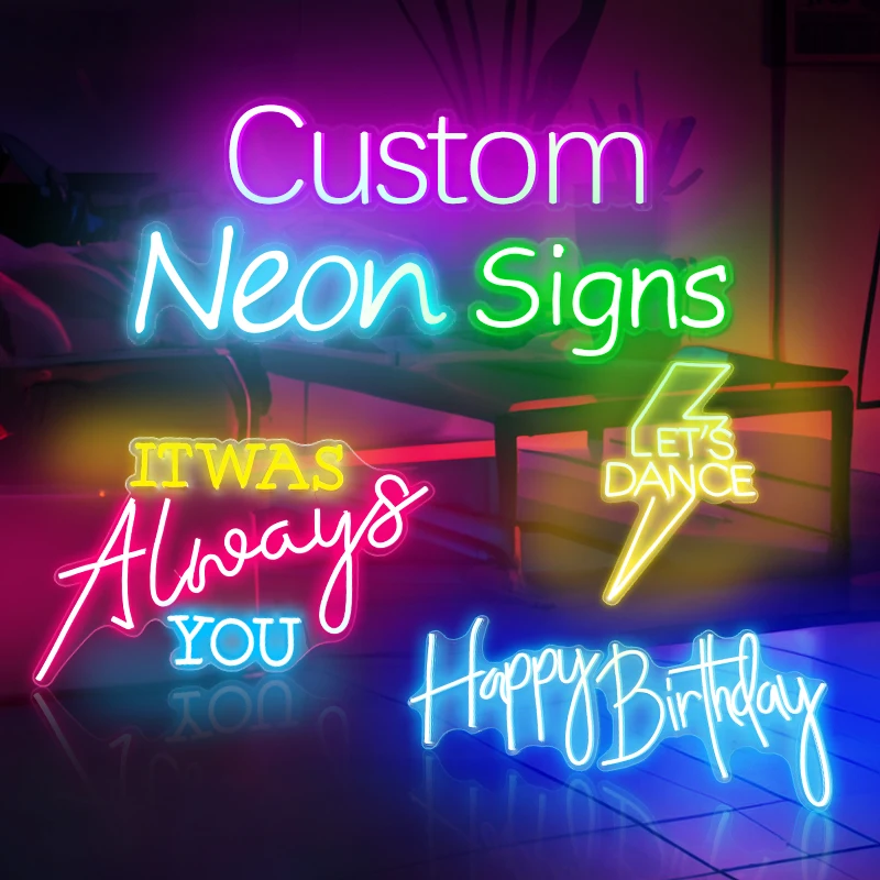Wholesale Custom Logo Letters Wedding Decors Supplies Acrylic Neon Sign Flexible Led Display Neon Lights Signs