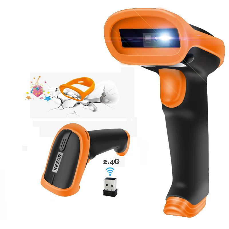 KEFAR China Supply Most Popular Portable Wired Usb 1D 2D Bar Qr Code Reader Automatic Wireless Barcode Scanner