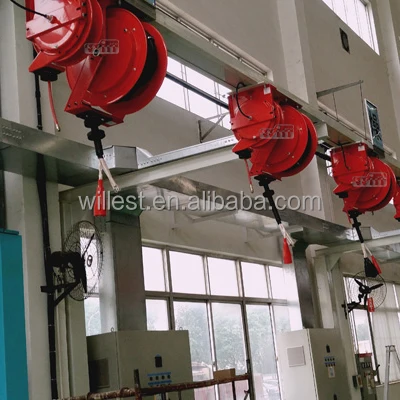 Industrial retractable cable collector WILLEST single arm steel cable storage rack HRO8036-C102 spring rewind metal cable reel