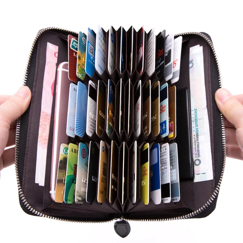 ANMAI 2021Creative wallet card bag RFID foreign trade first layer cowhide fashion multi-card purse