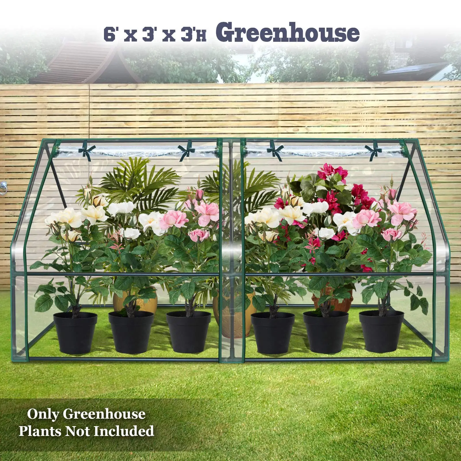 Portable  Mini Walk-in Green House with Window and Anchor, Plant Garden green house