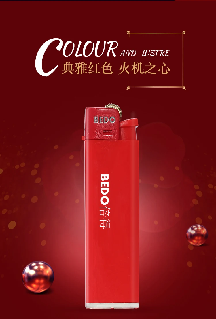 Logo customized fashion Chinese red AC347 Philippine disposable flint gas cigarette lighter
