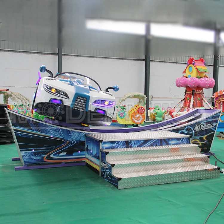 Best Price Indoor Kiddie Amusement Rides Rotating Flying Car Electric Single Track Mini Swing Car
