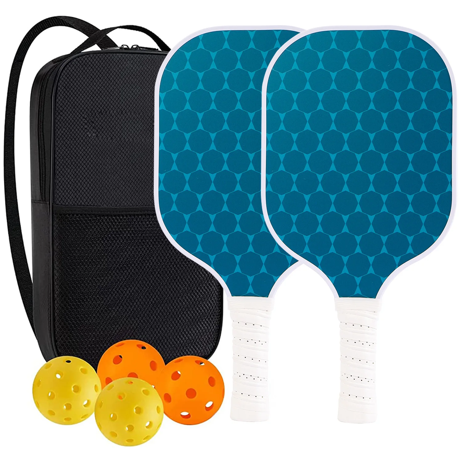 USAPA Approved Pickleball Paddle Set Glass Fiber Surface PP Honeycomb Inner 10mm Pickle Rackets