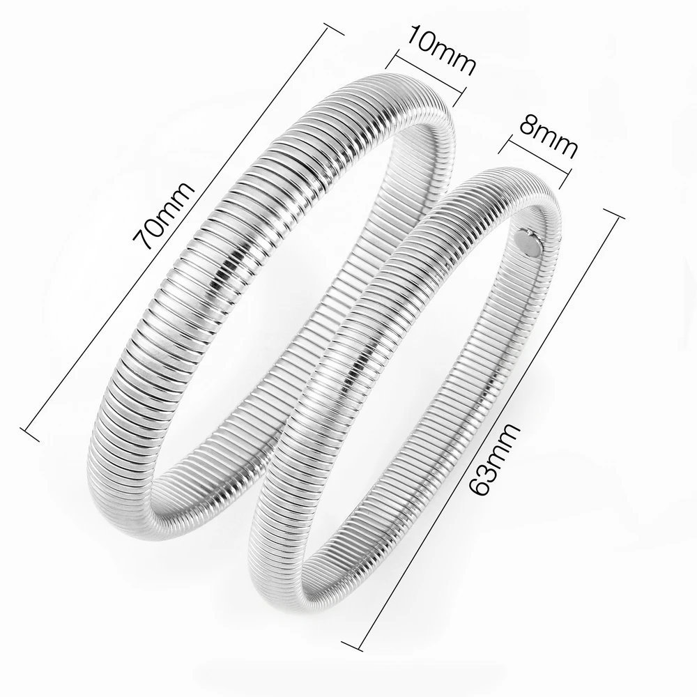 Hot Selling Fashion Flexible Bracelet Stainless Steel 18K Gold Plated Snake Chain Stacking Bracelet Stretch Bangle