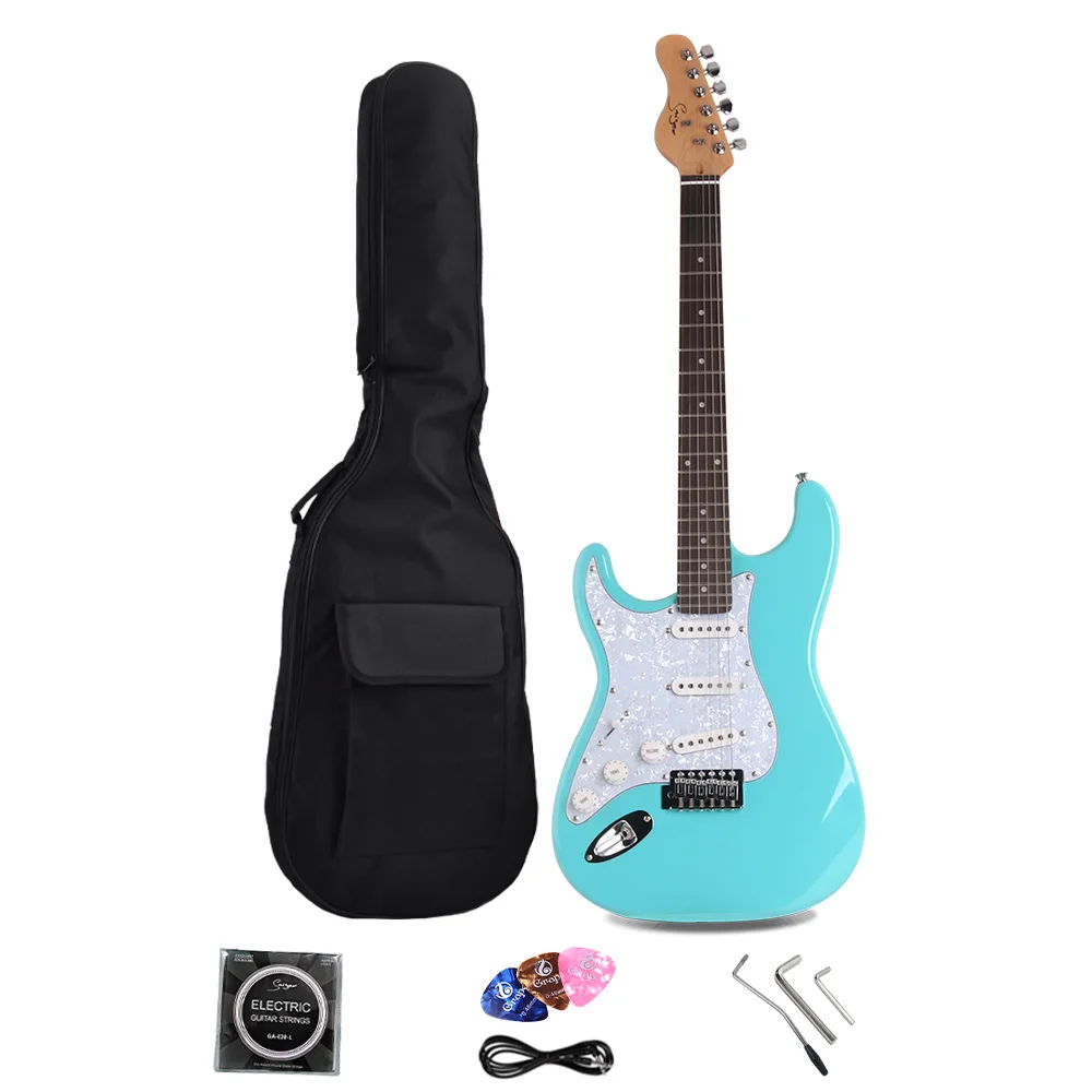 Smiger Guitar Kit with Bag Accessories Professional ST Type Left Handed Electric Guitar Set